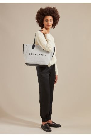 Sac shopping L Roseau Essential toile beige - LONGCHAMP