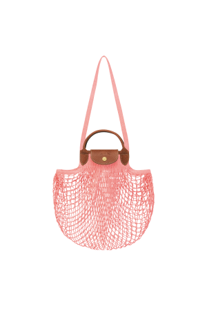 Sac le pliage filet L par Longchamp en rose corail