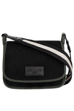 Sac bandoulière M Le Foulonné par Longchamp en toile noire