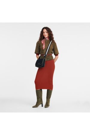 Sac bandoulière M Le Foulonné par Longchamp en toile noire