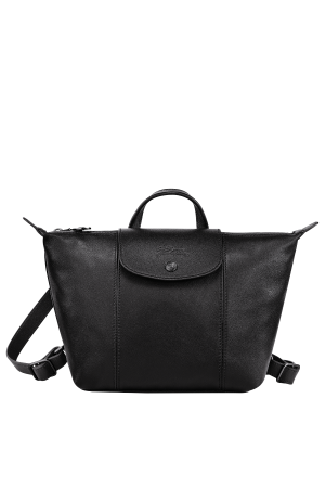 Sac à dos en cuir longchamp noir