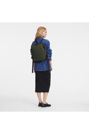 Sac à dos L Le Pliage Energy par Longchamp en toile kaki
