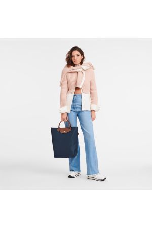 Sac cabas M Le Pliage Original par Longchamp en toile bleu marine