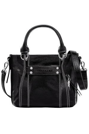 Sac à main S Longchamp 3D Longchamp en cuir brillant noir