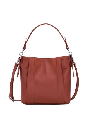 Sac bandoulière S Longchamp 3D par Longchamp en cuir camel