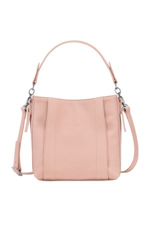 Sac bandoulière S Longchamp 3D Longchamp en cuir rose pâle 