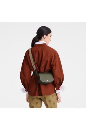 Sac bandoulière S Épure par Longchamp en cuir lisse kaki