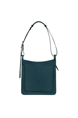 Sac porté épaule S Le Foulonné par Longchamp en cuir bleu avec anse réglable