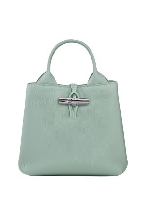 Sac à main S Le Roseau par Longchamp en cuir céladon