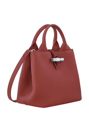 Sac à main S Le Roseau par Longchamp en cuir châtaigne