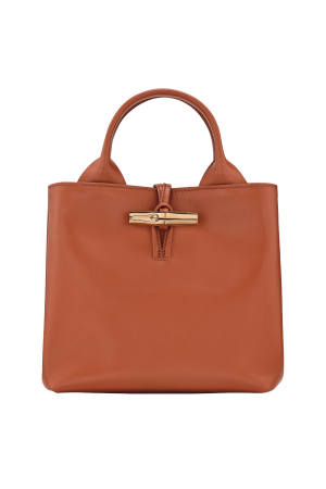 Sac à main S Le Roseau par Longchamp en cuir orange
