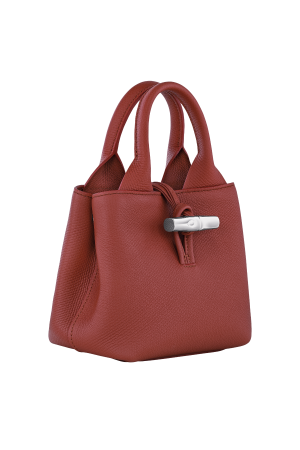 Sac à main XS Le Roseau par Longchamp en cuir châtaigne
