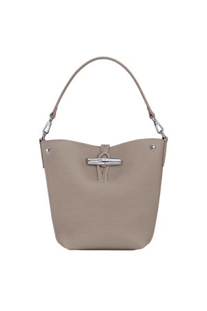 Sac seau en cuir gris par Longchamp