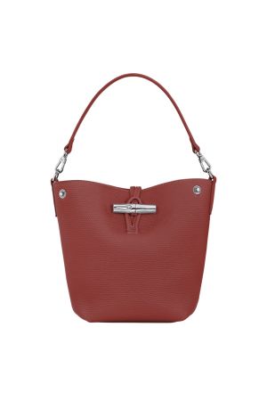 Sac seau en cuir camel de la marque Longchamp