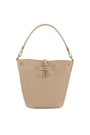 Sac seau XS Le Roseau par Longchamp en cuir gris