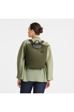 Sac à dos M Le Pliage Green par Longchamp en toile kaki