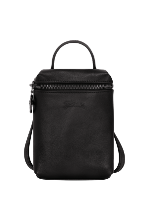 Pochette de téléphone Le Pliage Xtra par Longchamp en cuir noir