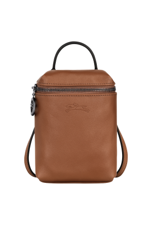 Pochette de téléphone Le Pliage Xtra par Longchamp en cuir camel