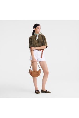 Sac bandoulière S Longchamp 3D par Longchamp en cuir camel