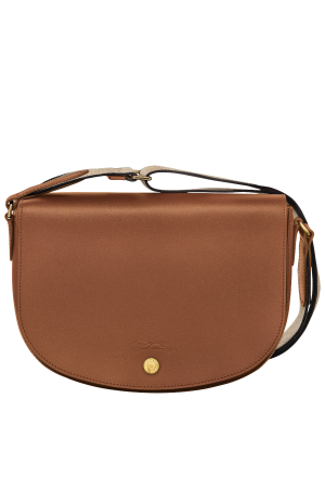 Sac bandoulière M Épure par Longchamp en cuir lisse camel