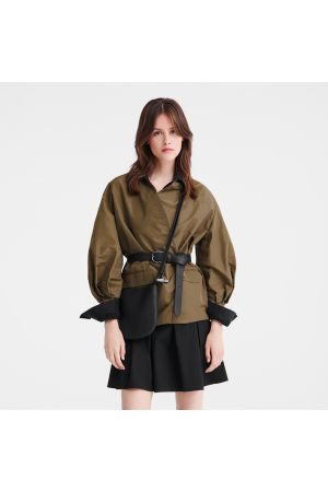 Sac bandoulière S Le Roseau par Longchamp en cuir noir