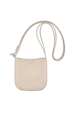 Sac bandoulière S Le Roseau par Longchamp en cuir beige