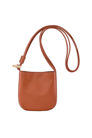 Sac bandoulière S Le Roseau par Longchamp en cuir orange