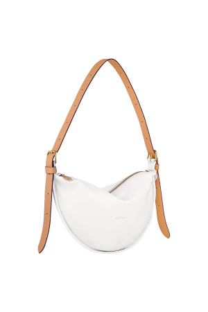 Sac bandoulière M Smoothie par Longchamp en cuir blanc