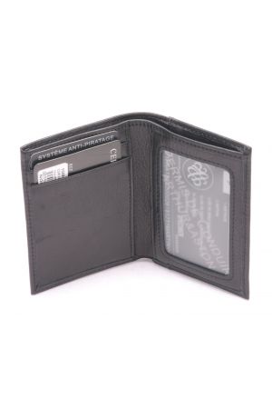 Porte-cartes PABLO cuir plongé noir 