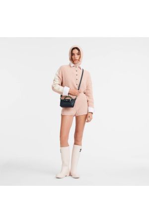Pochette XS Le Pliage Run par Longchamp en cuir bleu marine