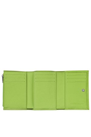 Portefeuille Le Roseau par Longchamp en cuir vert
