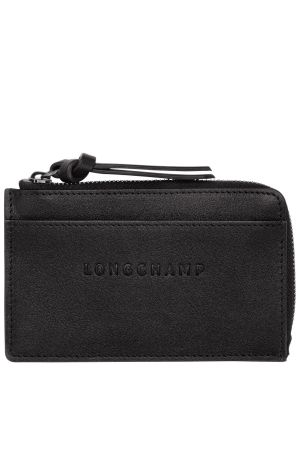 Porte-cartes Longchamp 3D par Longchamp en cuir noir