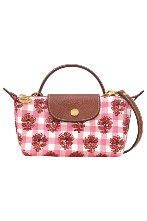 Pochette XS Le Pliage Collection par Longchamp en vichy rose