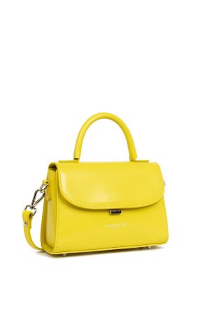 Petit sac à main Suave Even par Lancaster en cuir jaune