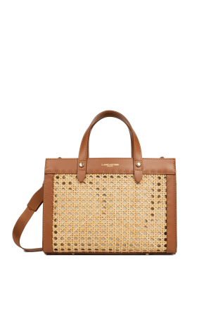 Petit sac cabas Cannage Rotin par Lancaster en camel