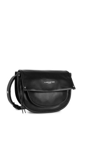 Petit sac besace Soft Selma par Lancaster en cuir noir