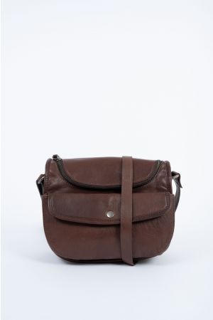 Sac bandoulière à rabat en cuir - DONNA CELI