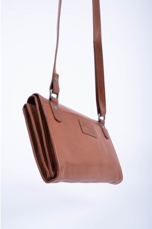 Sac pochette triple rabat bandoulière cuir - DONNA CELI