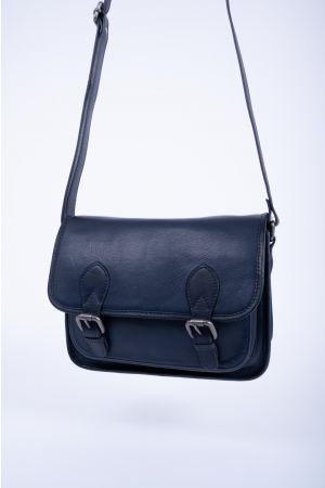 Sacoche cartable rabat cuir - DONNA CELI