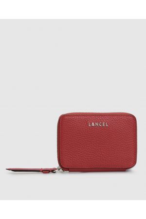 Portefeuille Lettrines zippé cuir Lancel-Red