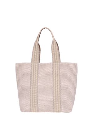 sac cabas Abro Kaia en raphia tressé beige