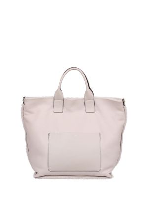 sac cabas Raquel réversible en cuir d'agneau et fourrure beige Abro