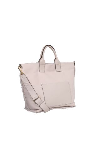 sac cabas Raquel réversible en cuir d'agneau et fourrure beige Abro