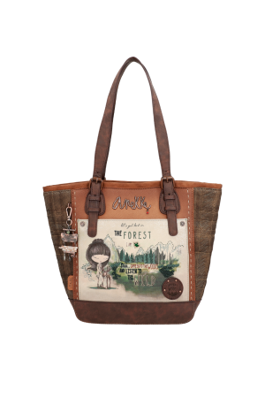 Sac cabas femme, sac marron illustrations forêt par anekke 