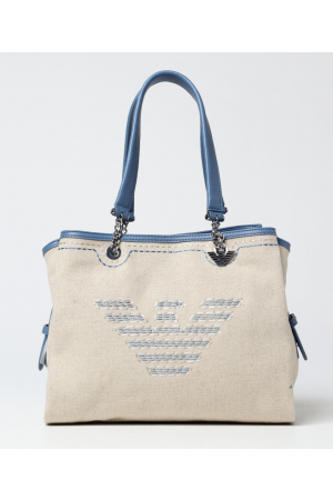 Sac cabas en lin avec bijou et Logo Aigle - ARMANI
