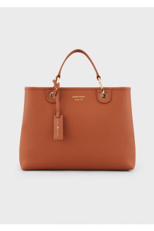 sac cabas Armani MyEA en similicuir grainé camel