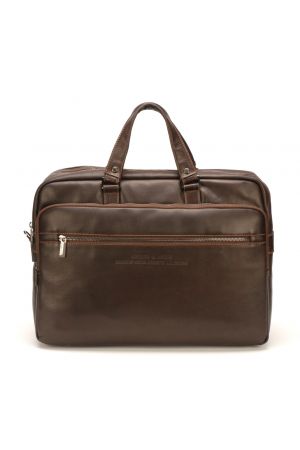 porte-documents marron en cuir plongé Arthur&Aston marron