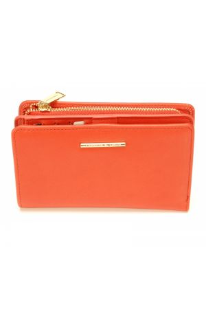 Portefeuille AMANDINE en cuir corail - ARTHUR & ASTON