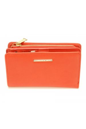 portefeuille en cuir femme Arthur & Aston Amandine rouge corail