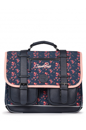 cartable 38cm Cameleon vintage à motifs Navy Blossom